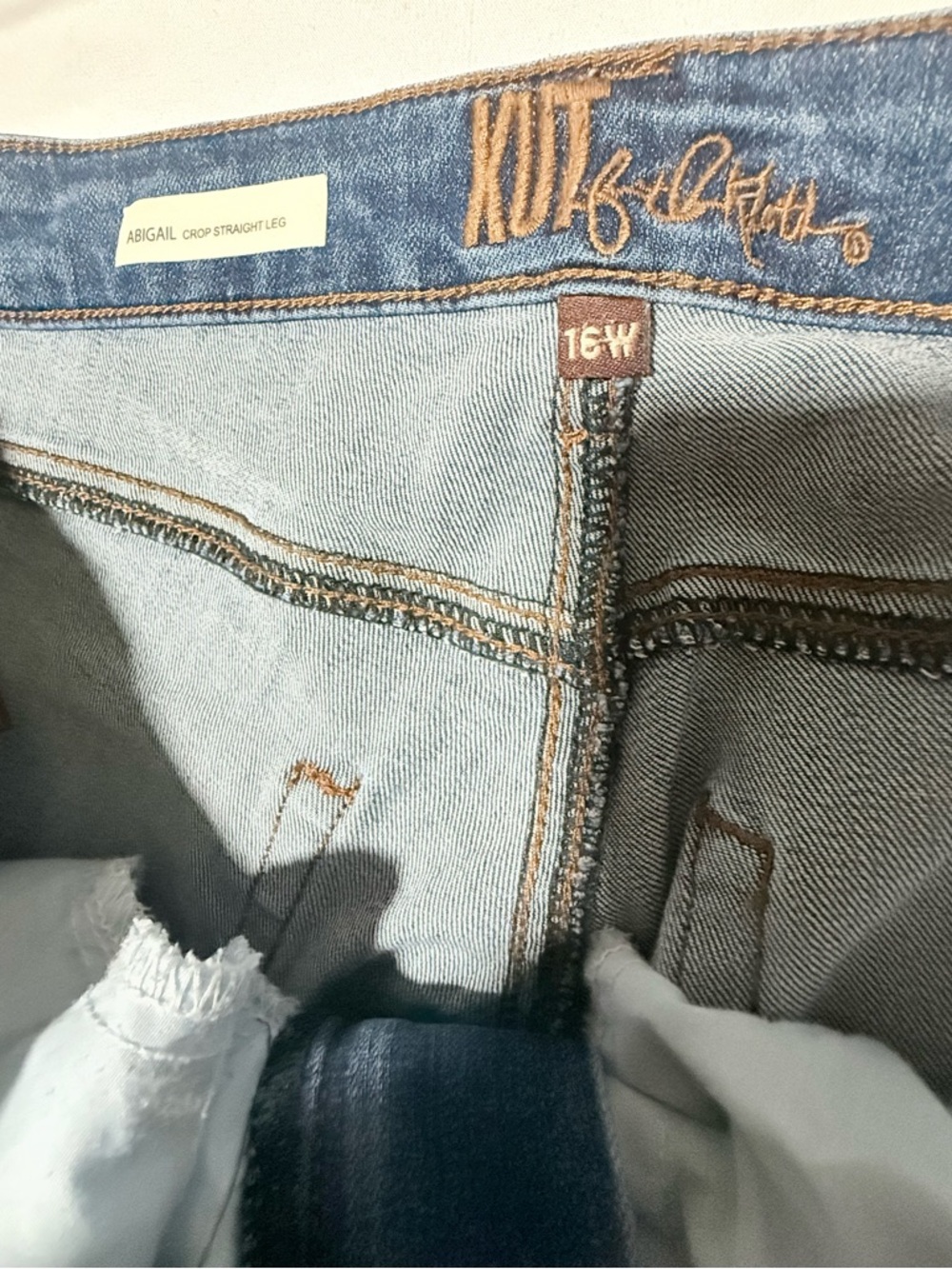 Kut from the Kloth Medium Blue Crop Straight-Leg Jeans size 16W - Picture 10 of 11